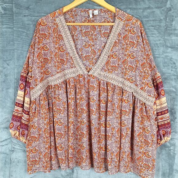 Cato Multicolor Bohemian Blouse - Picture 1 of 7